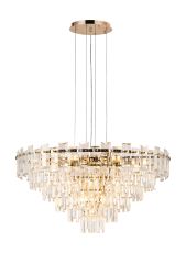 Anson 81cm Pendant 13 Light E14, French Gold/Clear Glass Item Weight: 15.6kg