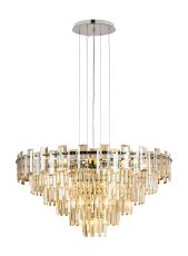 Anson 81cm Pendant 13 Light E14, Polished Nickel/Champagne Glass Item Weight: 15.6kg