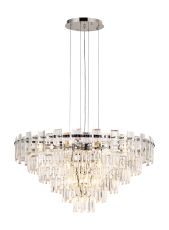 Anson 81cm Pendant 13 Light E14, Polished Nickel/Clear Glass Item Weight: 15.6kg