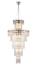 Anson 61cm Tall Pendant 17 Light E14, Polished Nickel/Clear Glass Item Weight: 21.8kg