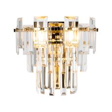 Anson Wall Lamp 2 Light E14, French Gold/Clear Glass