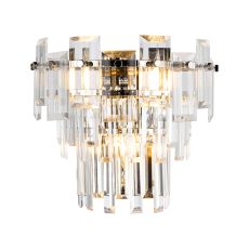 Anson Wall Lamp 2 Light E14, Polished Nickel/Clear Glass