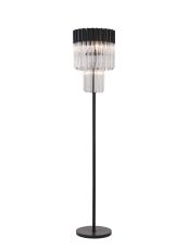 Vita 35 x 168cm Floor Lamp 5 Light E14, Matt Black/Clear Sculpted Glass  Item Weight: 16.5kg