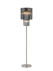 Vita 35 x 168cm Floor Lamp 5 Light E14, Polished Nickel/Smoked Sculpted Glass  Item Weight: 16.5kg