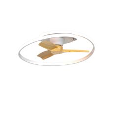 Ocean 78cm 60W LED Dimmable Ceiling Light With Built-In 35W DC Reversible Fan, Wood, 4200lm, 5yrs Warranty