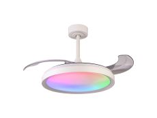Siberia 50W LED Dimmable White/RGB Ceiling Light With Built-In 30W DC Fan, 3000-6500K Remote Control, 3200lm, White, 5yrs Warranty