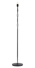 Lexo Floor Lamp Without Shade, 1 Light E27, Satin Black/Clear Crystal