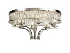 Vivienne 70cm Ceiling 8 Light E14 Polished NIckel/Crystal