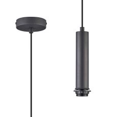 Wick 18cm Body 1.5m 1 Light Pendant, 1 x E27, Satin Black