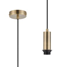 Wick 10cm Body 1.5m 1 Light Pendant, 1 x E27, Antique Brass