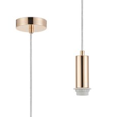 Wick 10cm Body 1.5m 1 Light Pendant, 1 x E27, French Gold