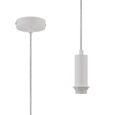 Wick 10cm Body 1.5m 1 Light Pendant, 1 x E27, Satin White