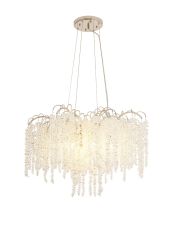 Wisteria 81cm Round Pendant, 9 Light E14, Polished Nickel / Crystal Item Weight: 19.7kg