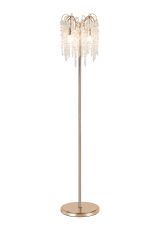 Wisteria Floor Lamp, 4 Light E14, French Gold / Crystal Item Weight: 15.38kg