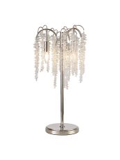 Wisteria Table Lamp, 3 Light E14, Polished Nickel / Crystal