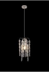 Wisteria 15cm Round Pendant, 1 Light E14, Polished Nickel / Crystal